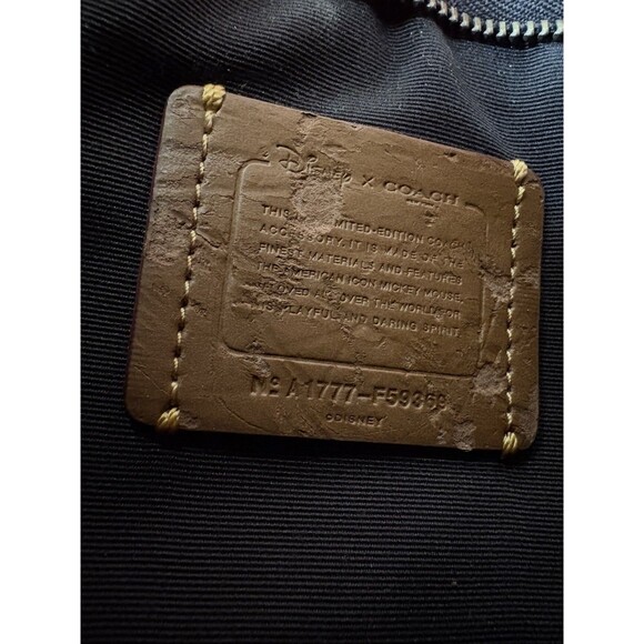 COACH x DISNEY  MICKEY MOUSE W/Ears crossbody Leather Bag BLACK limited edition - Picture 9 of 9